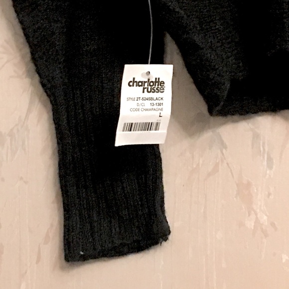 🦃 Charlotte Ruse Black Sequin Cowl Neck Dolman Sweater L NWT. - Picture 13 of 14